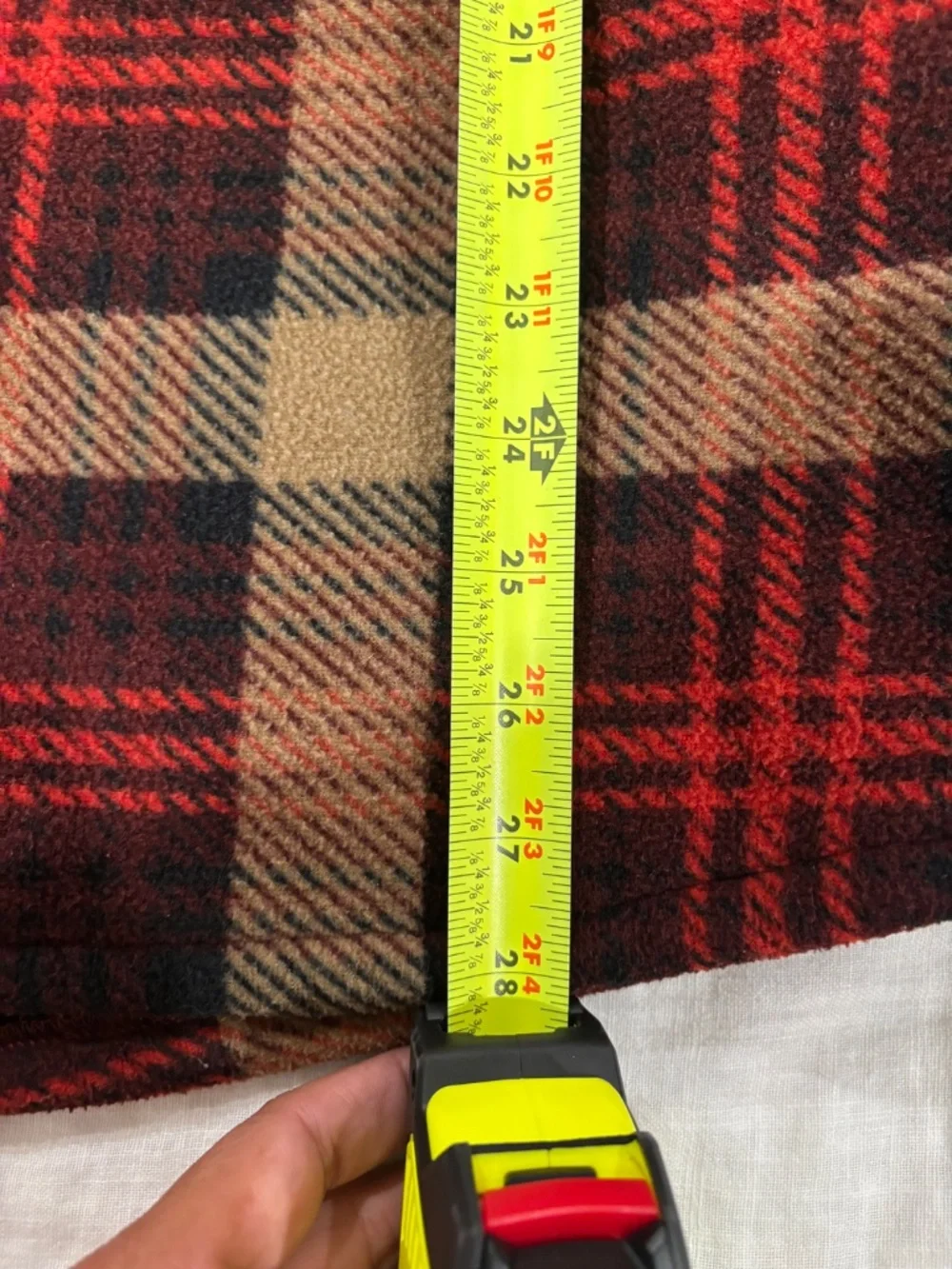 Hawke & Co Plaid Sherpa Lined Flannel Jacket Mens Med Black Red Tan Heavy Warm
